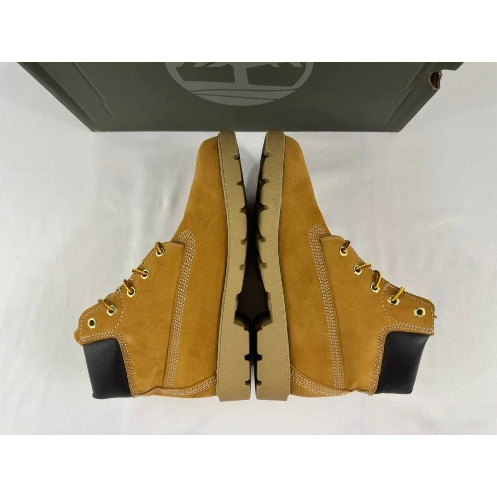 Timberland 6-Inch Premium Waterproof Boots Wheat Nubuck Boys Size 5.5